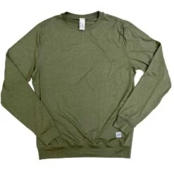 Men's Performance Tech Crewneck Sweatshirt - Hunter Green/Dark Gray Woven Gazelle Patch
