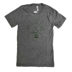 Unisex RUN X Mitten Triblend Short Sleeve Tee - Grey/Hunter Green