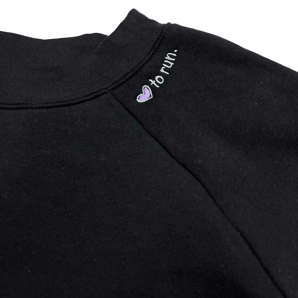 Women's Love To Run Raglan Pullover Fleece - Black/Grey/Dusty Orchid 2 Women's Love To Run Raglan Pullover Fleece - Black/Grey/Dusty Orchid - Image 2