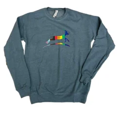 Unisex Pride Sponge Fleece Drop Shoulder Sweatshirt - Heather Slate/Multi