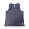 Women's Performance Tech High Neck Tank - Heather Black/Light Gray Woven Gazelle Patch