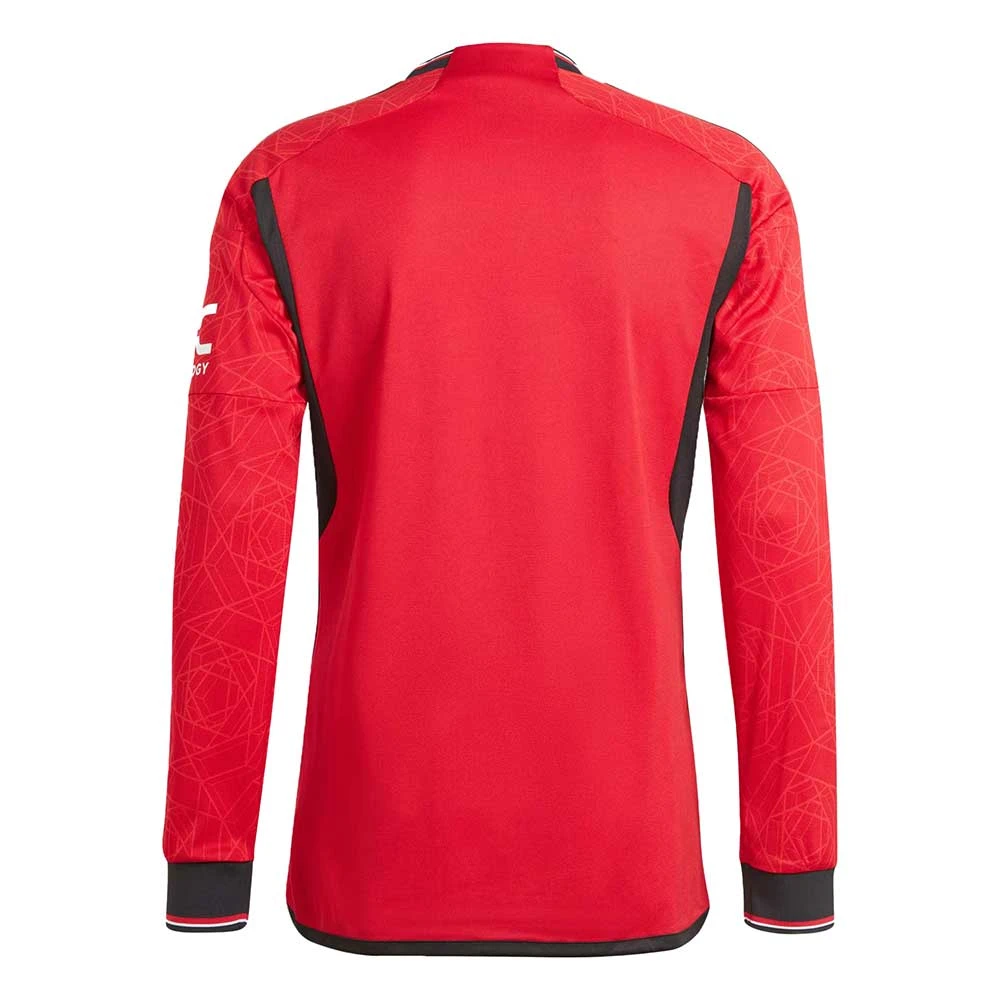 ADIDAS Men's Manchester United 23/24 Home Long Sleeve Jersey - Team Collegiate Red 2 ADIDAS Men's Manchester United 23/24 Home Long Sleeve Jersey - Team Collegiate Red - Image 2
