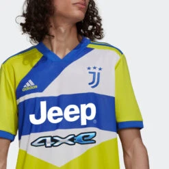 ADIDAS Juventes 21/22 3rd Jersey - Shock Yellow/Hi Res Blue -Patagonia Shop Juventus 21 22 Third Jersey Yellow GS1439 43 detail