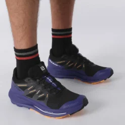 Salomon Men's Pulsar Trail Shoe - Black/Clematis Blue/Blazing Orange- Regular (D) -Patagonia Shop L41603200 b1e1cabd0093cd16fb7753cd530c28a3