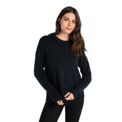 LOLE Women's Camille Crew Neck Sweater - Black Heather