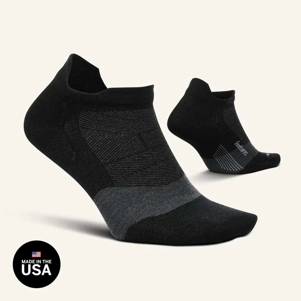 Feetures Unisex Merino 10 Cushion No Show Tab Socks - Charcoal 2 Feetures Unisex Merino 10 Cushion No Show Tab Socks - Charcoal - Image 2