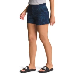 NORTH FACE Women's Never Stop Wearing Short - Summit Navy Tropical Paintbrush Print -Patagonia Shop NF0A7WS9 I7J model34