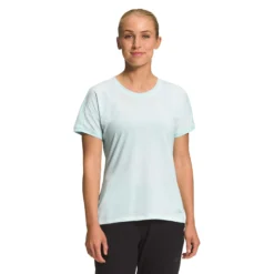 NORTH FACE Women's Dawndream Short-Sleeve- Skylight Blue Heather