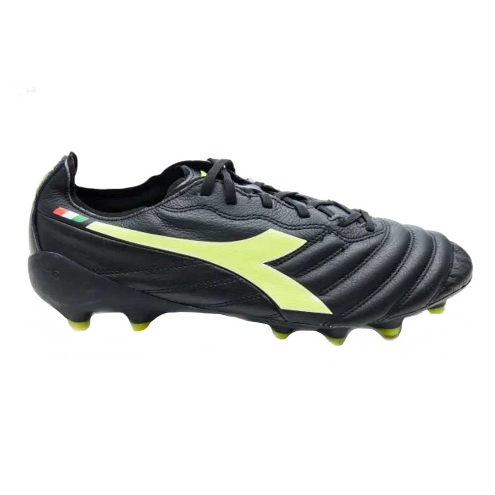 Diadora Men's Brasil Elite 2 LT FG Soccer Shoe - Black/Fluo Yellow 1 Diadora Men's Brasil Elite 2 LT FG Soccer Shoe - Black/Fluo Yellow