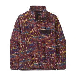 Patagonia Women's Lightweight Synchilla Snap-T Pullover - Fitz Roy Patchwork: Night Plum