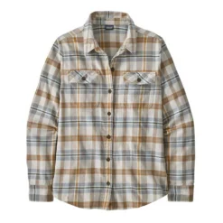 Patagonia Women's Long-Sleeved Organic Cotton Midweight Fjord Flannel Shirt - Fields: Natural
