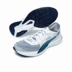 Women's Deviate Nitro Elite Racer X TRACKSMITH - Puma White-Peacoat-Puma Team Gold- Regular (B) -Patagonia Shop PUMA x TRACKSMITH Deviate NITRO Elite Racer Women s Running Shoes 1