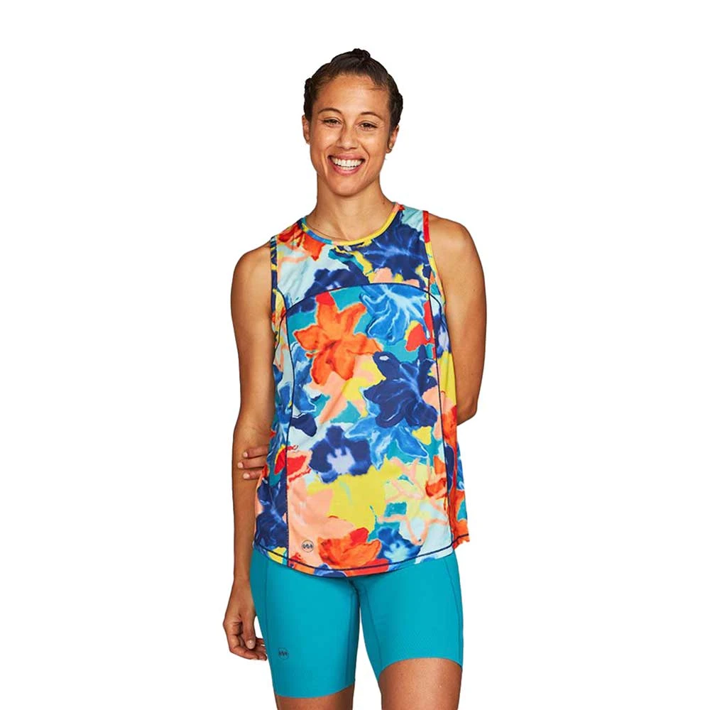 Women's Run All Day Tank - Blu Collage 2 Women's Run All Day Tank - Blu Collage - Image 2