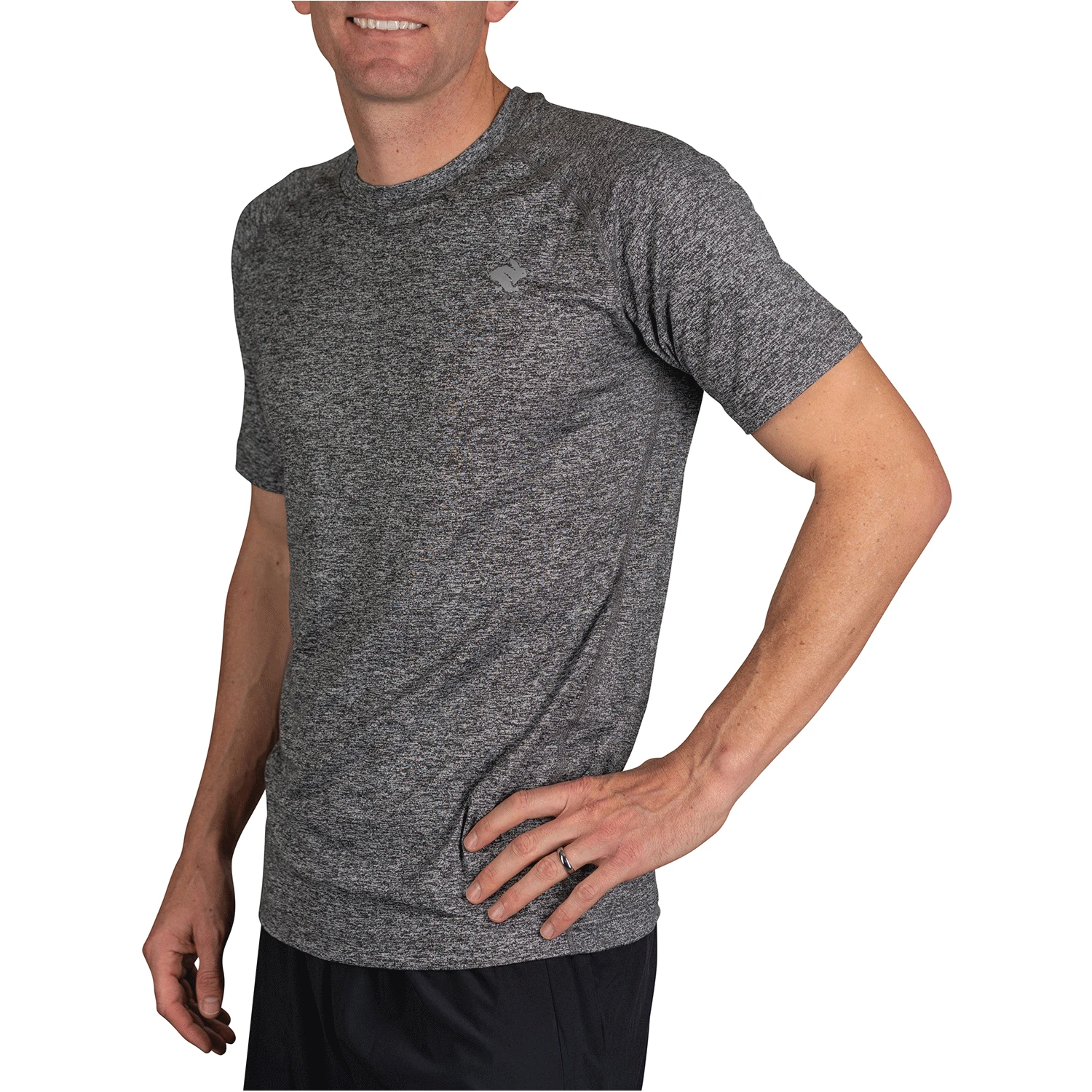 Men's EZ Tee Short Sleeve Shirt - Charcoal Heather 2 Men's EZ Tee Short Sleeve Shirt - Charcoal Heather - Image 2