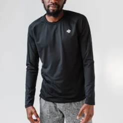 Men's EZ Tee Perf Long Sleeve Top - Black