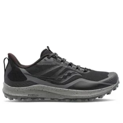 Saucony Women's Peregrine 12 Trail Running Shoe - Black/Charcoal - Regular (B)