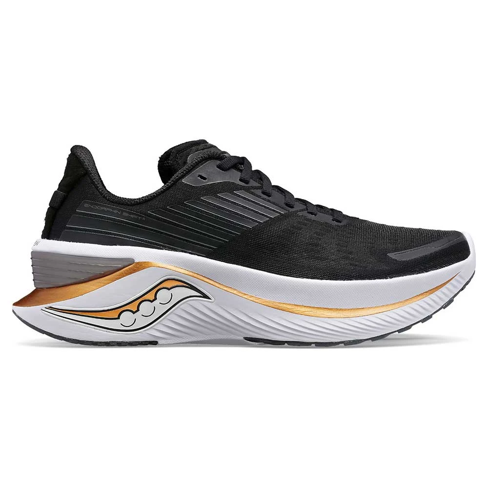 Saucony Women's Endorphin Shift 3 Running Shoes- Black/Goldstrck- Regular (B) 1 Saucony Women's Endorphin Shift 3 Running Shoes- Black/Goldstrck- Regular (B)