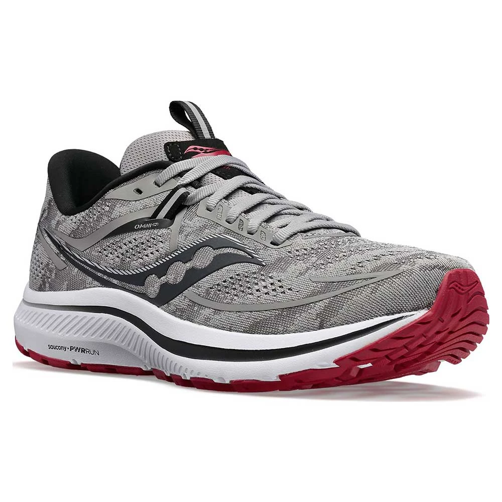 Saucony Men's Omni 21 Running Shoe- Alloy/Garnet- Regular (D) 2 Saucony Men's Omni 21 Running Shoe- Alloy/Garnet- Regular (D) - Image 2