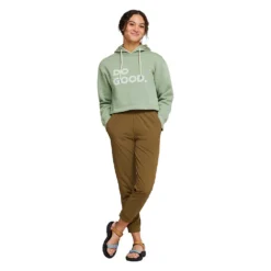 Cotopaxi Women's Do Good Organic Crop Pullover Hoodie - Silver Leaf -Patagonia Shop S23 W Do Good Organic Crop Sweatshirt Silver Leaf 1