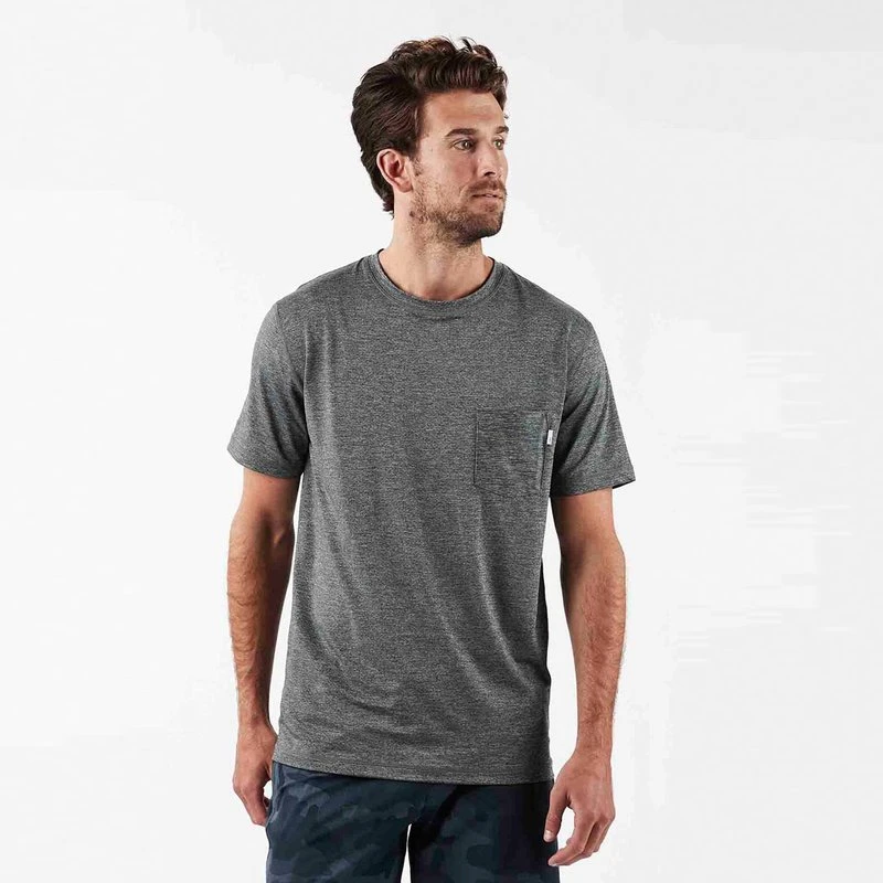 Vuori Men's Tradewind Performance Tee - Heather Grey 2 Vuori Men's Tradewind Performance Tee - Heather Grey - Image 2