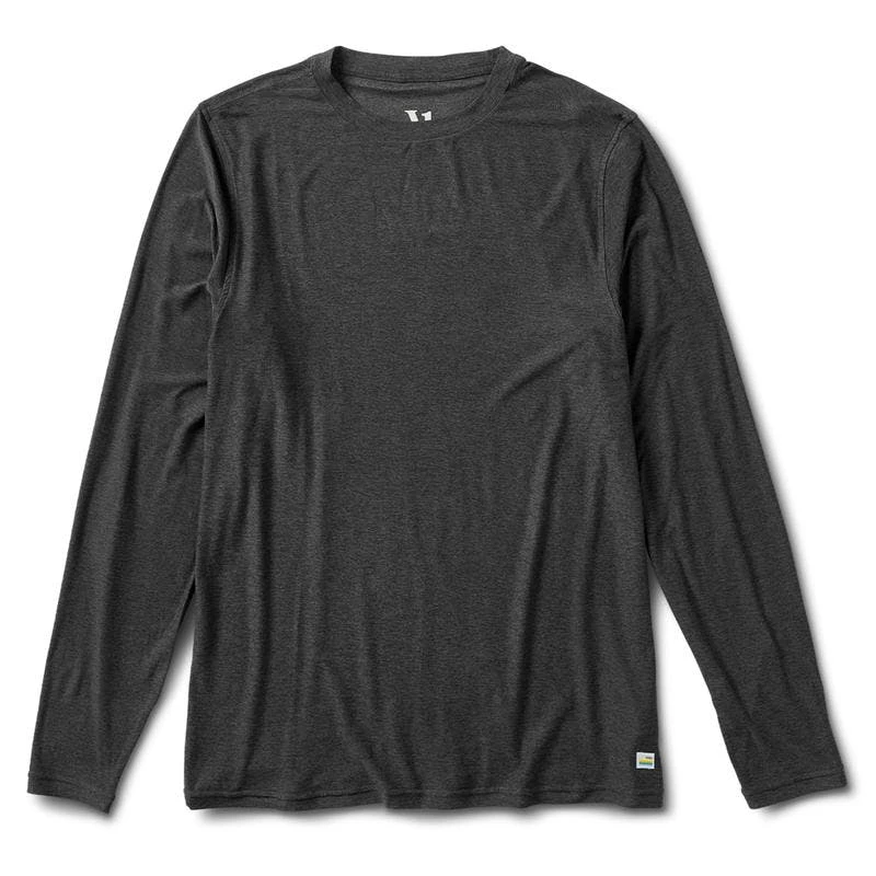 Vuori Men's Long Sleeve Strato Tech Tee - Charcoal Heather 1 Vuori Men's Long Sleeve Strato Tech Tee - Charcoal Heather