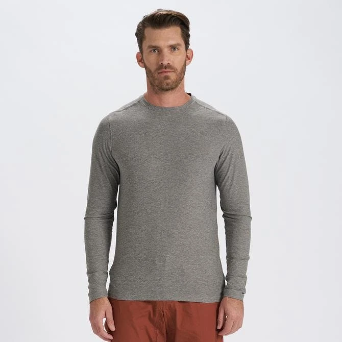 Vuori Men's Long Sleeve Strato Tech Tee - Heather Grey 2 Vuori Men's Long Sleeve Strato Tech Tee - Heather Grey - Image 2