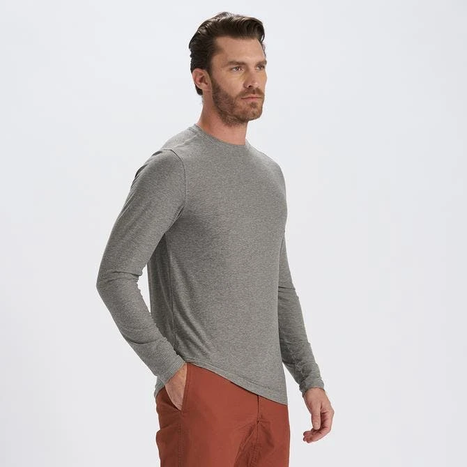 Vuori Men's Long Sleeve Strato Tech Tee - Heather Grey 3 Vuori Men's Long Sleeve Strato Tech Tee - Heather Grey - Image 3