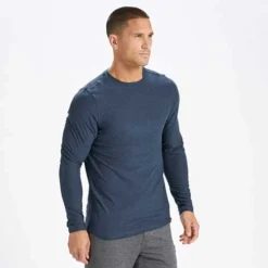 Vuori Men's Long-Sleeve Strato Tech Tee - Navy Heather -Patagonia Shop V178HNV 2 2048x 722825dd eb37 4fa1 bc6e d5865c292d67