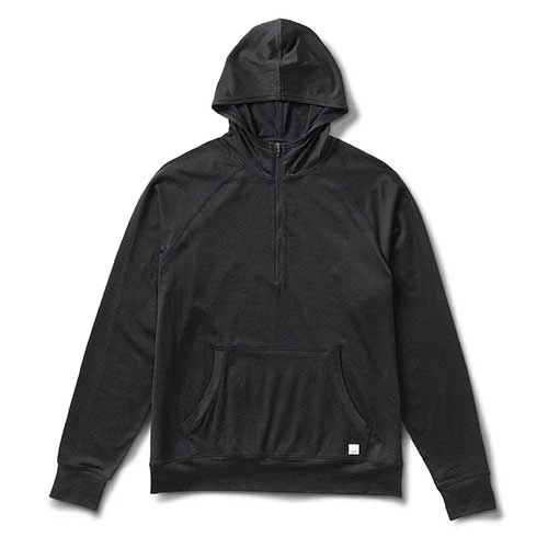 Vuori Men's Ponto Performance 1/2 Zip Hoodie - Black Heather 1 Vuori Men's Ponto Performance 1/2 Zip Hoodie - Black Heather
