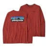 Patagonia Men's Long-Sleeved P-6 Logo Responsibili-Tee - Burl Red