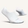 Feetures Unisex Elite Invisible Running Sock - White