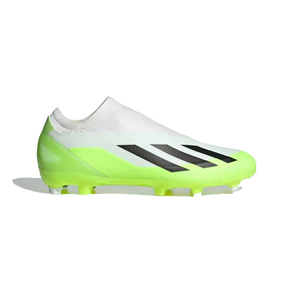 ADIDAS Unisex X Crazyfast .3 Laceless FG Soccer Cleat - Cloud White / Core Black / Lucid Lemon- Regular (D) 1 ADIDAS Unisex X Crazyfast .3 Laceless FG Soccer Cleat - Cloud White / Core Black / Lucid Lemon- Regular (D)