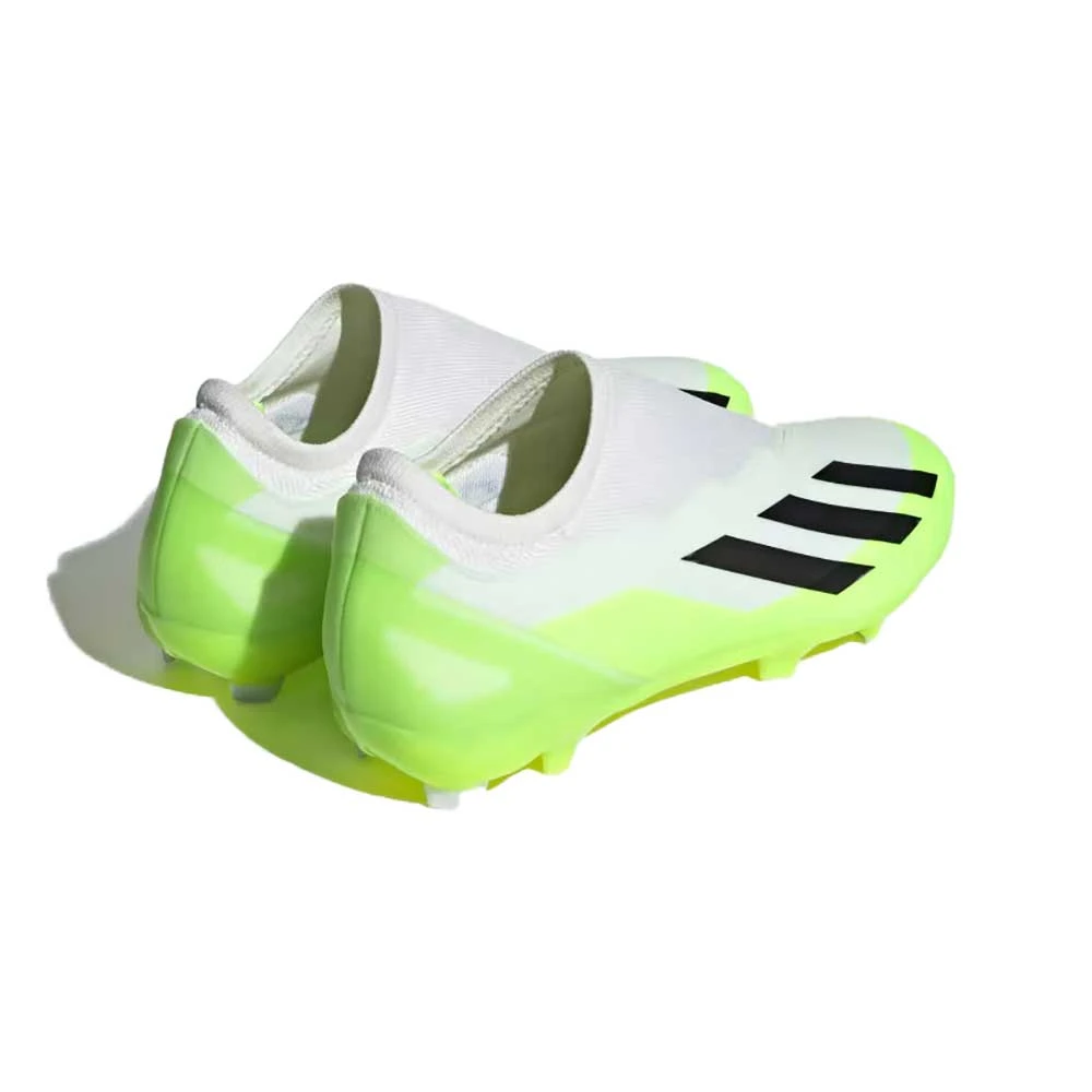 ADIDAS Unisex X Crazyfast .3 Laceless FG Soccer Cleat - Cloud White / Core Black / Lucid Lemon- Regular (D) 4 ADIDAS Unisex X Crazyfast .3 Laceless FG Soccer Cleat - Cloud White / Core Black / Lucid Lemon- Regular (D) - Image 4