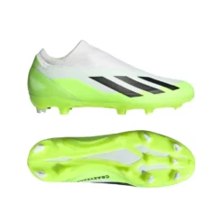 ADIDAS Unisex X Crazyfast .3 Laceless FG Soccer Cleat - Cloud White / Core Black / Lucid Lemon- Regular (D) 17 ADIDAS Unisex X Crazyfast .3 Laceless FG Soccer Cleat - Cloud White / Core Black / Lucid Lemon- Regular (D) -Patagonia Shop X CRAZYFAST.3 LL FG White HQ4515 22 model