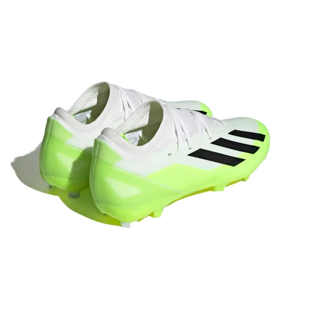 ADIDAS Unisex X Crazyfast .3 FG Cleats- Cloud White / Core Black / Lucid Lemon- Regular (D) 4 ADIDAS Unisex X Crazyfast .3 FG Cleats- Cloud White / Core Black / Lucid Lemon- Regular (D) - Image 4
