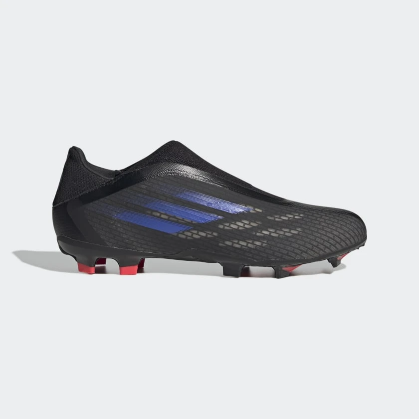 ADIDAS Unisex X Speedflow .3 Laceless FG Soccer Shoe - Black/Sonic Ink/Solar Yellow 1 ADIDAS Unisex X Speedflow .3 Laceless FG Soccer Shoe - Black/Sonic Ink/Solar Yellow