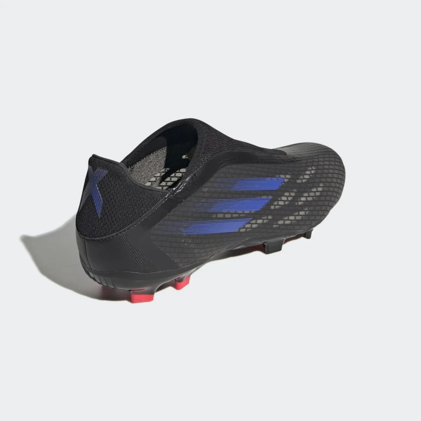ADIDAS Unisex X Speedflow .3 Laceless FG Soccer Shoe - Black/Sonic Ink/Solar Yellow 2 ADIDAS Unisex X Speedflow .3 Laceless FG Soccer Shoe - Black/Sonic Ink/Solar Yellow - Image 2