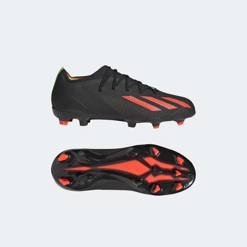 ADIDAS Youth JR X SpeedPortal 1 FG Soccer Shoe - Core Black/Solar Red/Solar Green 8 ADIDAS Youth JR X SpeedPortal 1 FG Soccer Shoe - Core Black/Solar Red/Solar Green - Image 8