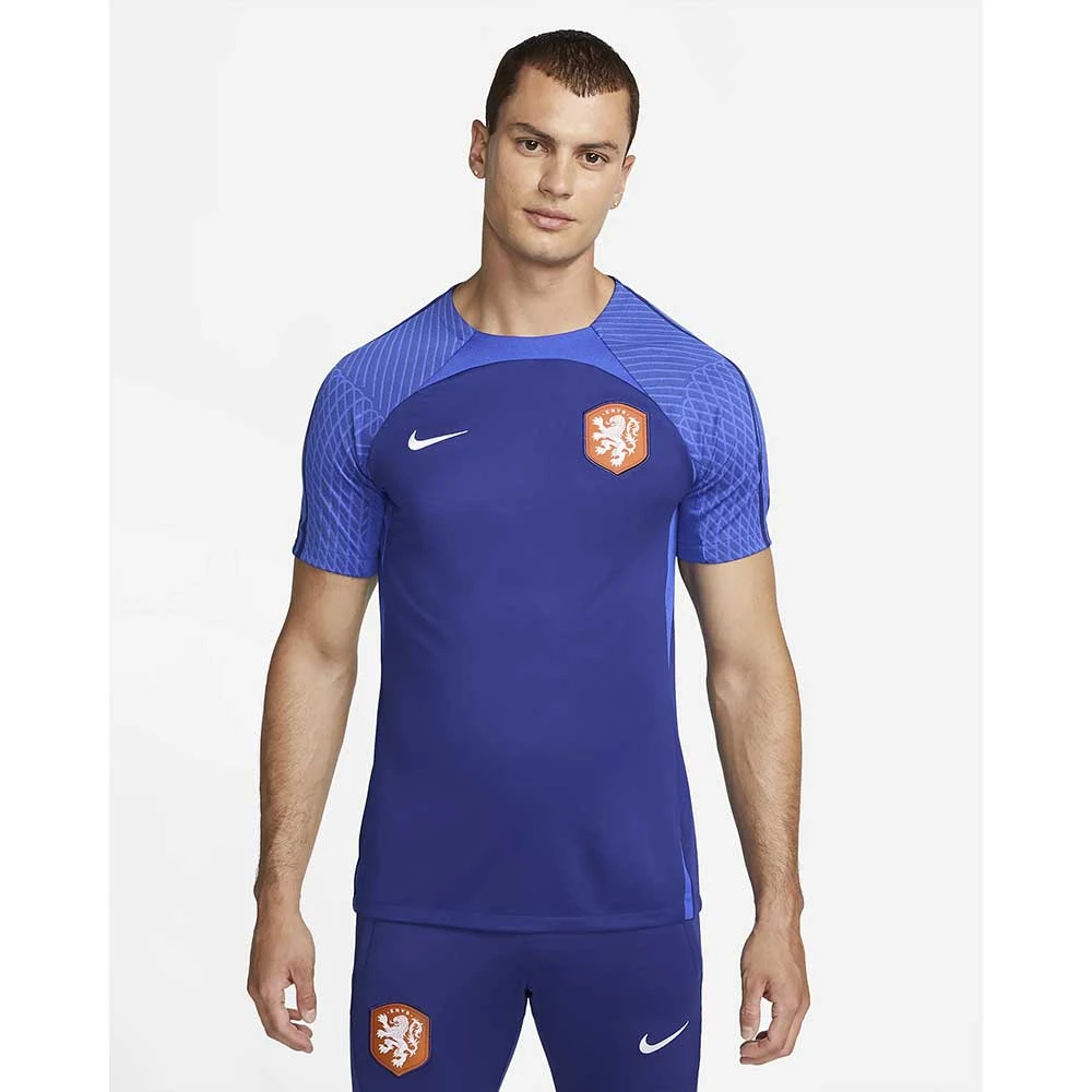 Nike Men's Netherlands Dri-FIT Strike Short Sleeve Top - Deep Royal Blue/Hyper Royal 1 Nike Men's Netherlands Dri-FIT Strike Short Sleeve Top - Deep Royal Blue/Hyper Royal
