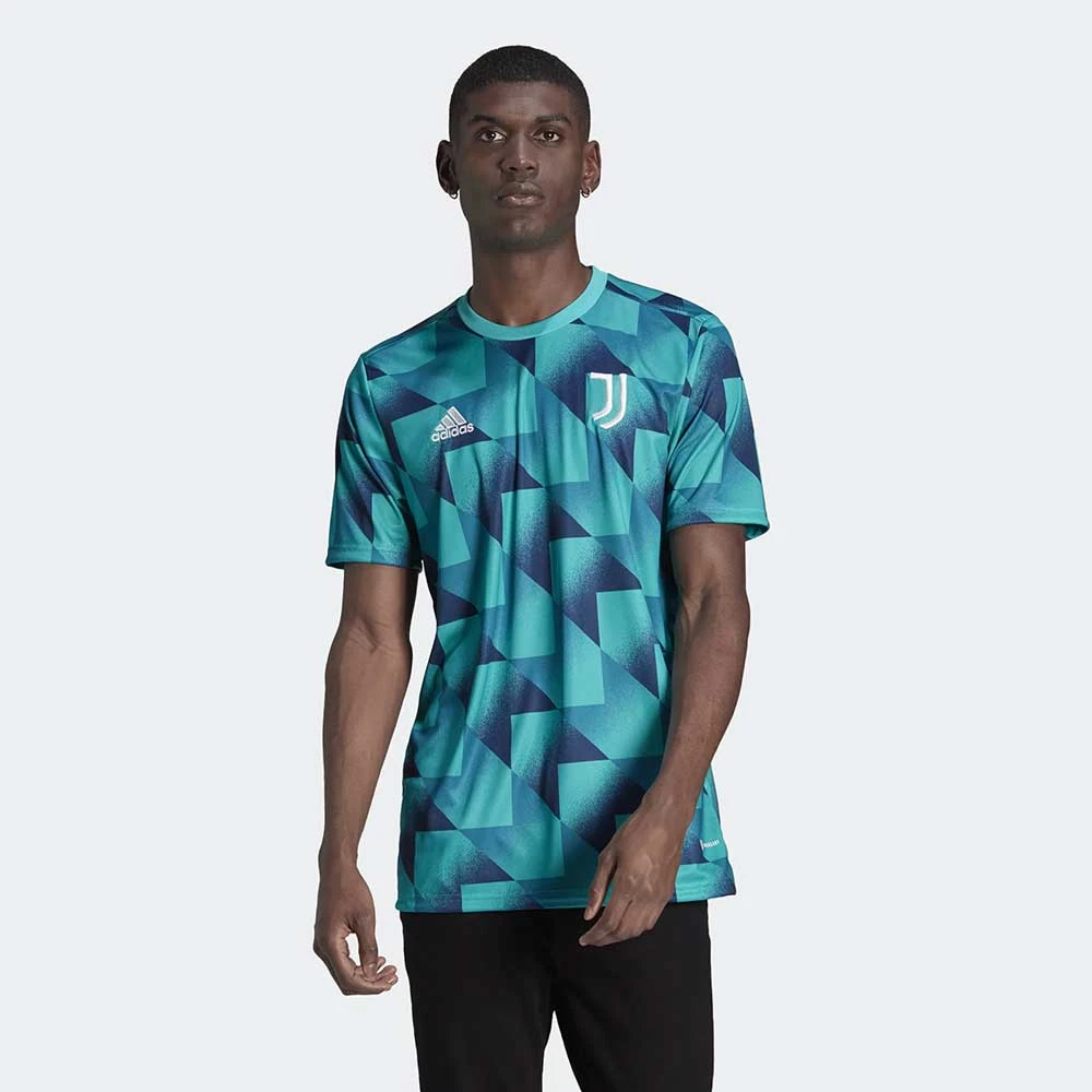 ADIDAS Men's Juventus 22/23 Pre Match Shirt - Hi-Res Aqua/Active Teal 2 ADIDAS Men's Juventus 22/23 Pre Match Shirt - Hi-Res Aqua/Active Teal - Image 2