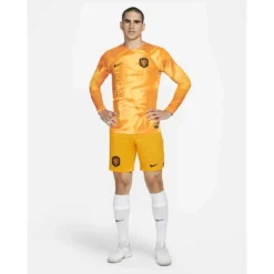 Nike Men's Netherlands 2022/2023 Stadium Home Long Sleeve Jersey - Laser Orange/Black