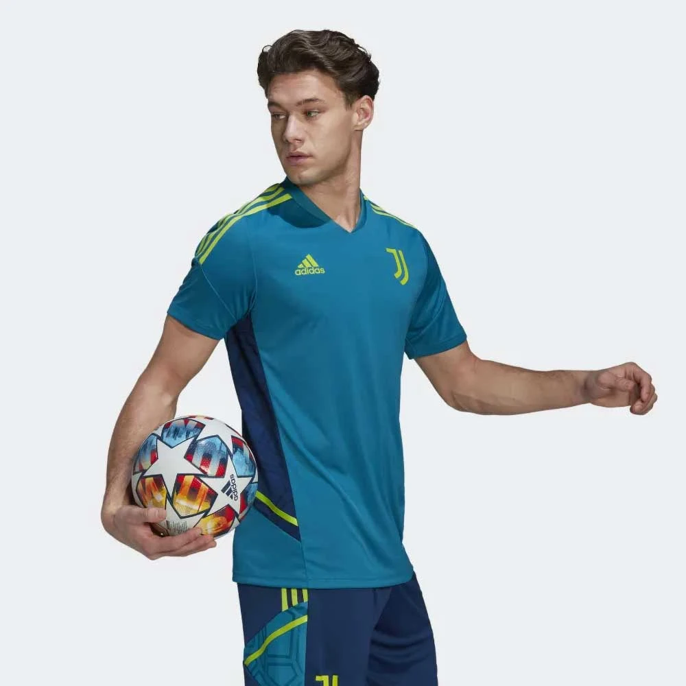ADIDAS Men's Juventus Training Jersey - Active Teal 2 ADIDAS Men's Juventus Training Jersey - Active Teal - Image 2