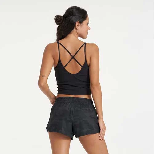 Vuori Women's Rib Crop Tank - Black 2 Vuori Women's Rib Crop Tank - Black - Image 2