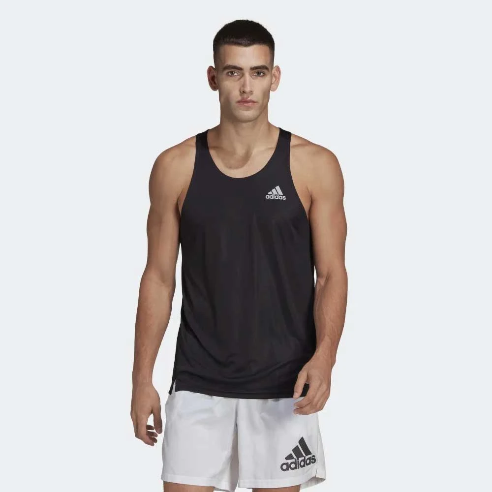 ADIDAS Men's Own The Run Singlet - Black 2 ADIDAS Men's Own The Run Singlet - Black - Image 2