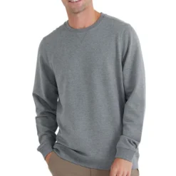 Men's Bamboo Heritage Fleece Crew - Heather Graphite