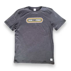 Run With Pride Perf Tech SS - Heather Black/Multi/Dark Gray Woven Gazelle Patch