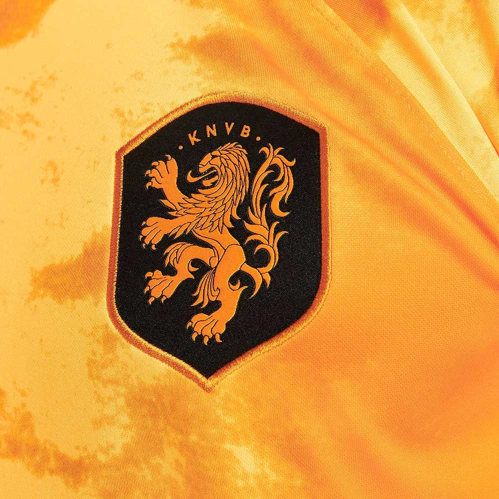 Nike Men's Netherlands 2022/2023 Stadium Home Long Sleeve Jersey - Laser Orange/Black 6 Nike Men's Netherlands 2022/2023 Stadium Home Long Sleeve Jersey - Laser Orange/Black - Image 6