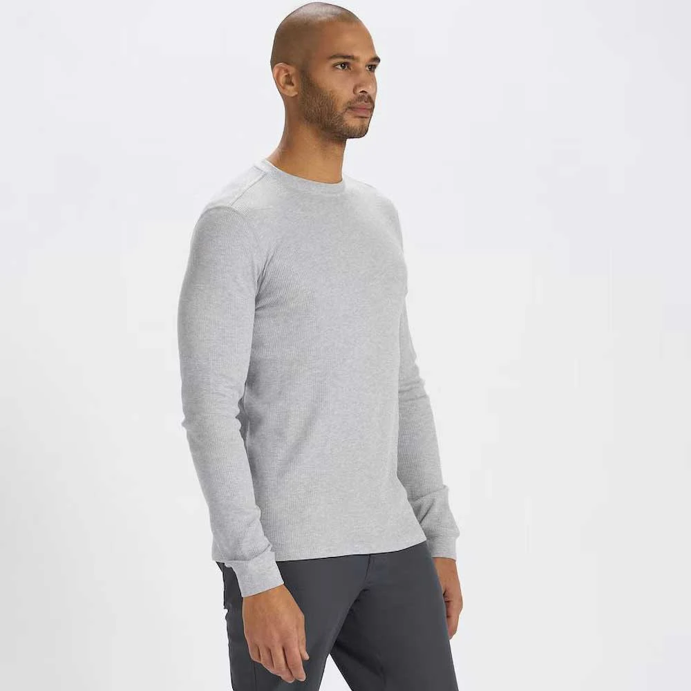 Vuori Men's Waffle Crew - Light Heather Grey 3 Vuori Men's Waffle Crew - Light Heather Grey - Image 3