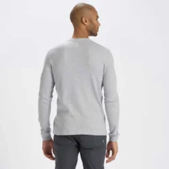 Vuori Men's Waffle Crew - Light Heather Grey 8 Vuori Men's Waffle Crew - Light Heather Grey -Patagonia Shop px V176LHG 3 1200x crop center jpg
