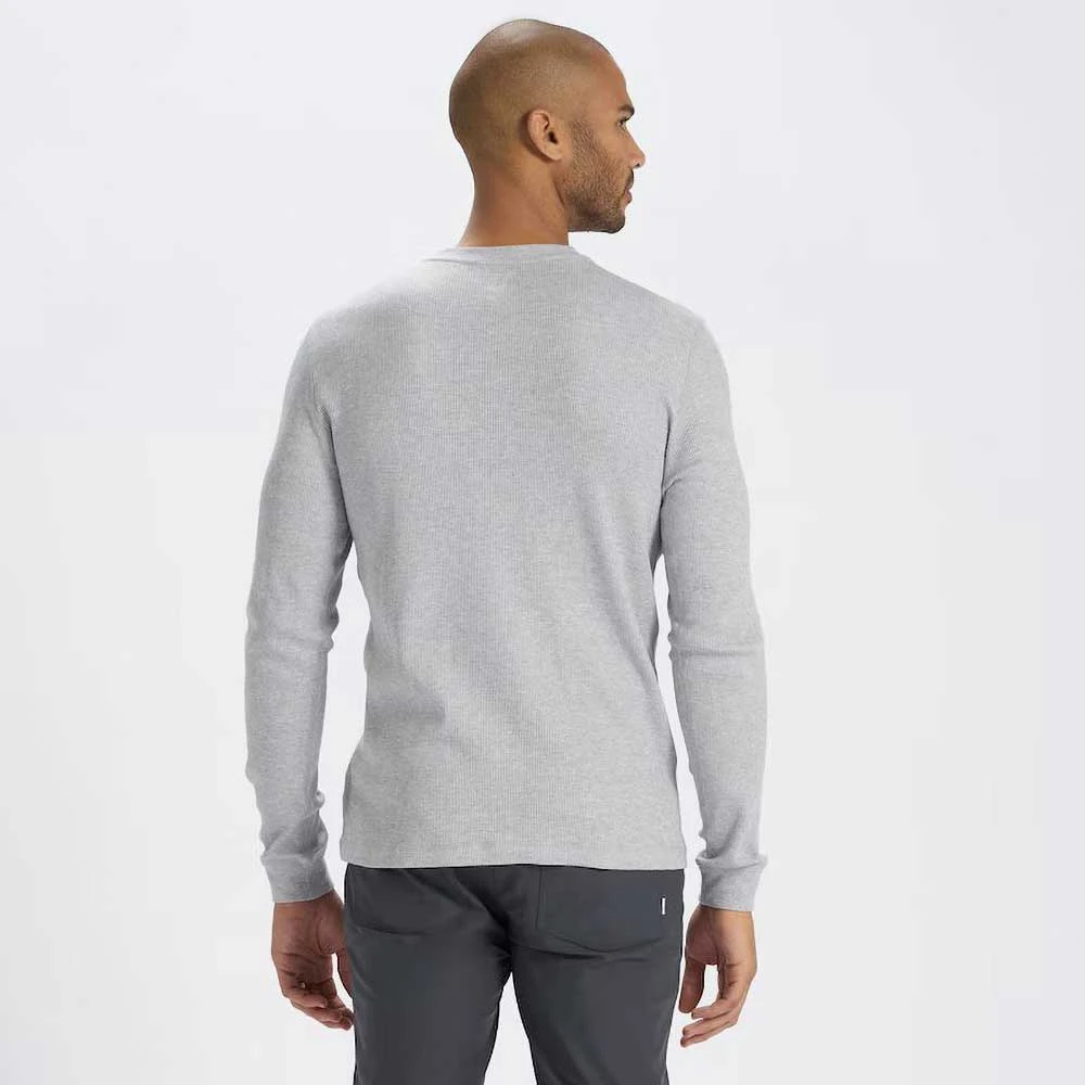 Vuori Men's Waffle Crew - Light Heather Grey 4 Vuori Men's Waffle Crew - Light Heather Grey - Image 4